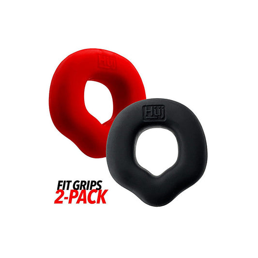 Fit Grips 2 Piece Ergo Mens Cock Ring Set by Hunkyjunk - Cock Ring Sets