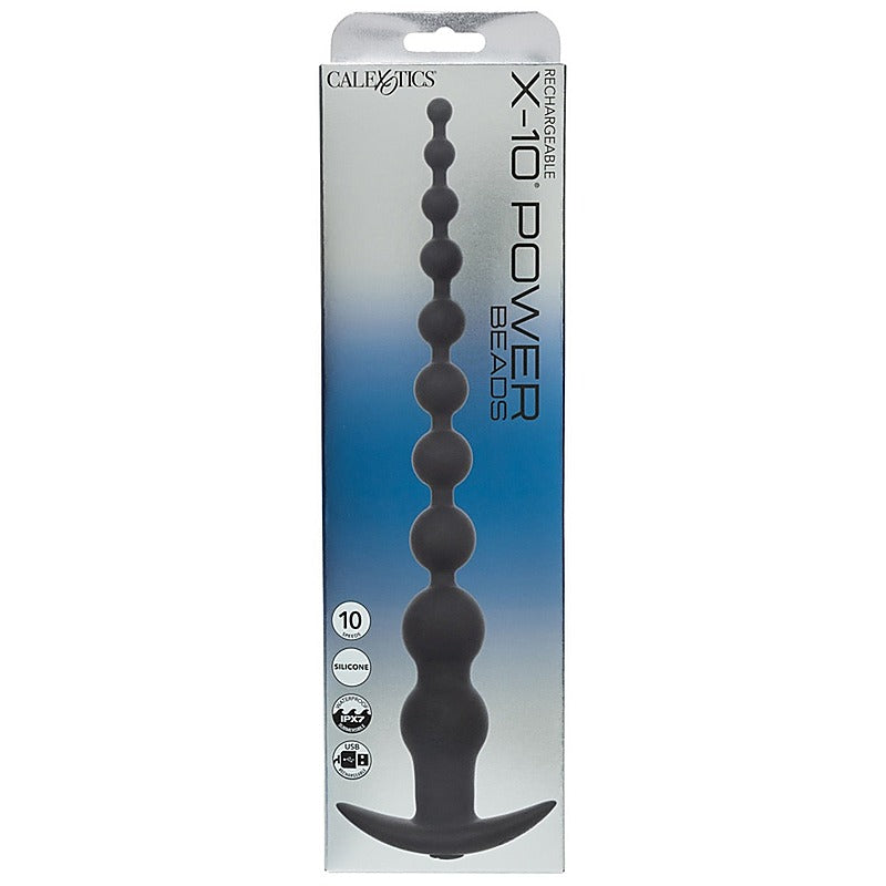 Rechargeable X-10 Power Anal Beads by California Exotics - Anal Beads and Balls