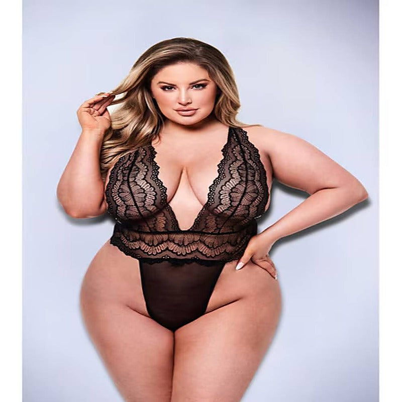Sexy Deep V Lace Womens Teddy by Baci Lingerie - Teddies and Bodysuits