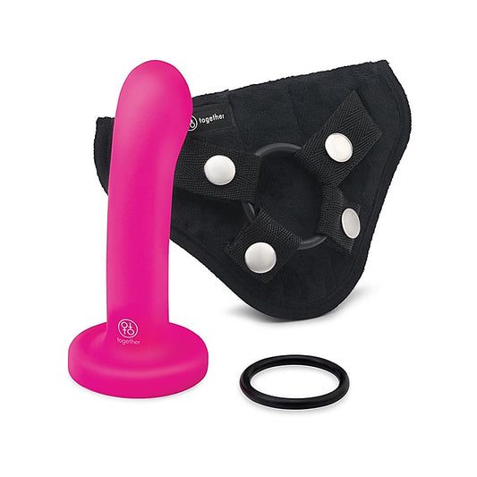 Pop 5.5 Inch Silicone Dildo and Harness Set by Together