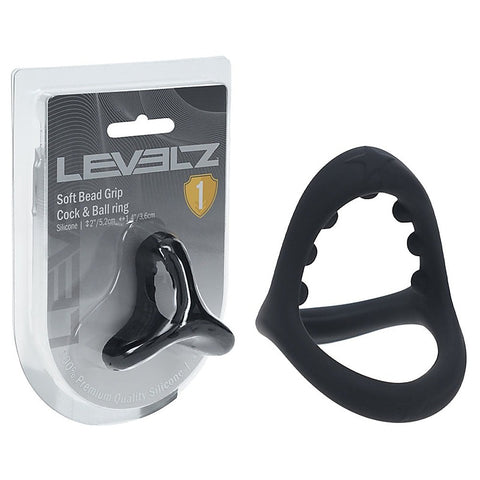LEVELZ Soft Bead Grip Silicone Cock Ring by Shots Toys - Stretchy Cock Rings