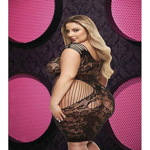 Lapdance Lingerie Lace Cut Out Mini Dress by Xgen Products - Body Stockings