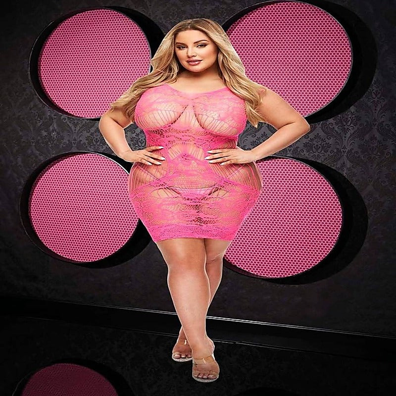Lapdance Lingerie Lace Cut Out Sexy Mini Dress - Teddies and Bodysuits