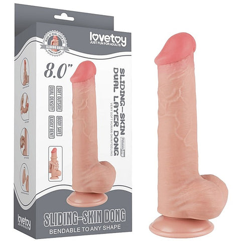 8 Inch Sliding Skin Flexible Realistic Dong by Lovetoy
