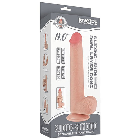 9 Inch Sliding Skin Realistic TPE Dong by Lovetoy
