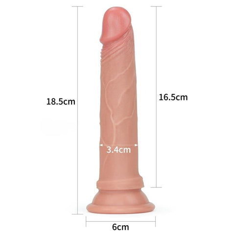 7 Inch Dual Layer Platinum Silicone Cock by Lovetoy - Realistic Dildos