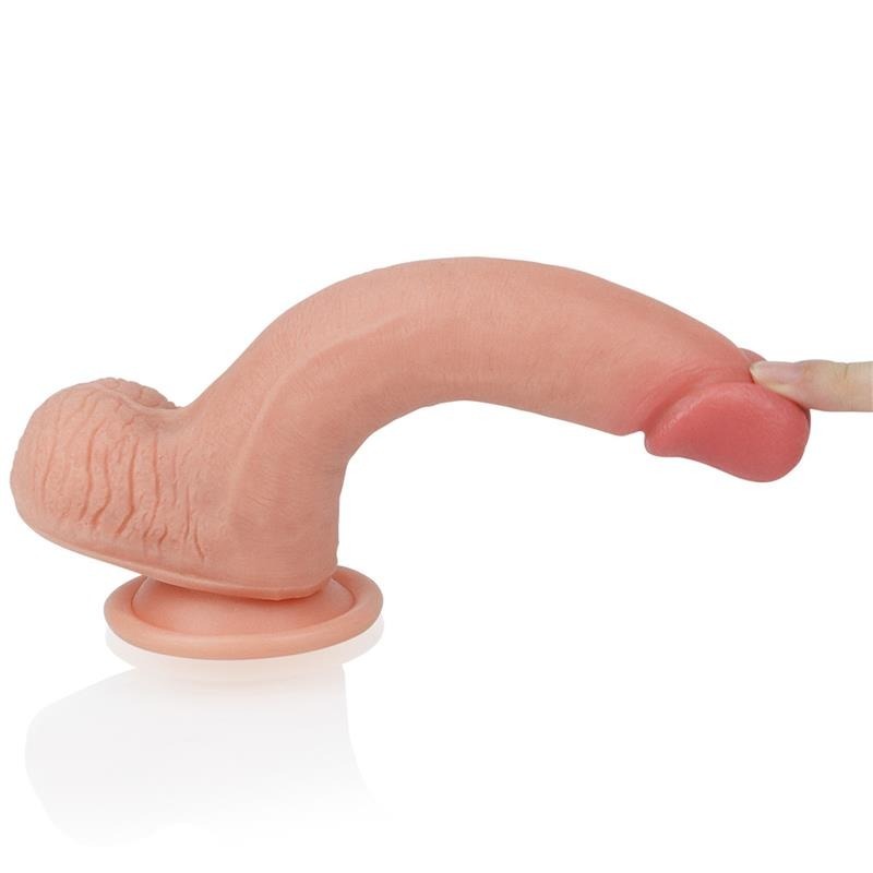 8 Inch Dual Layer Veined Silicone Cock by Lovetoy - Realistic Dildos