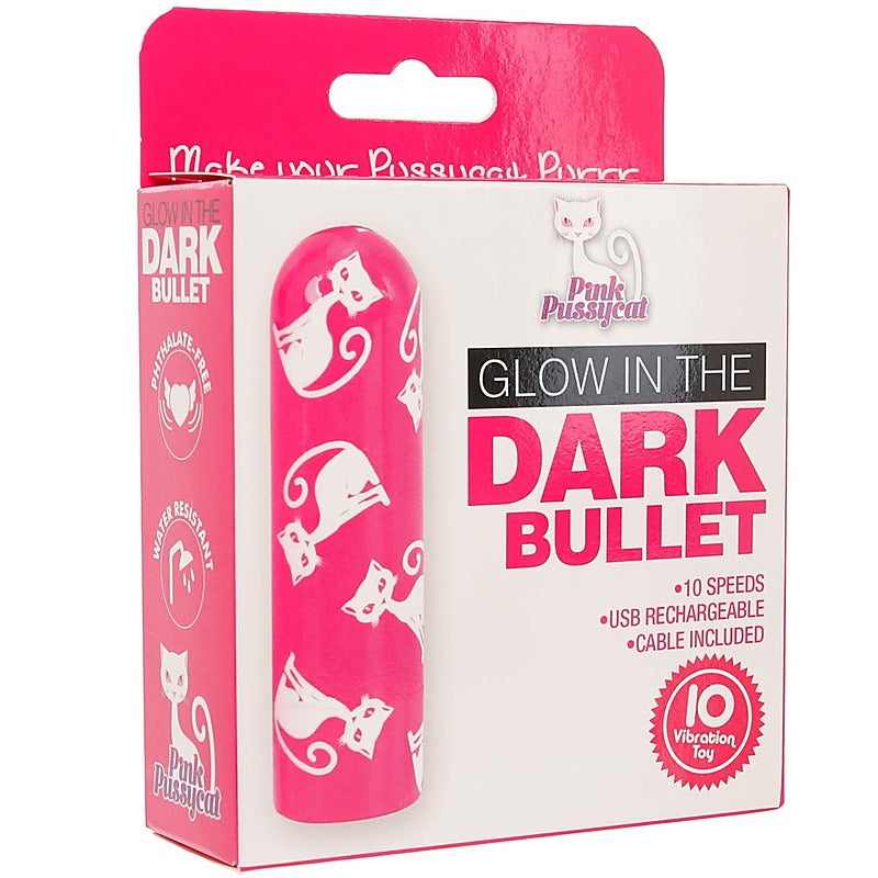 Pink Pussycat Glow In The Dark Bullet Vibe by Cousins Group - Bullet Vibrators