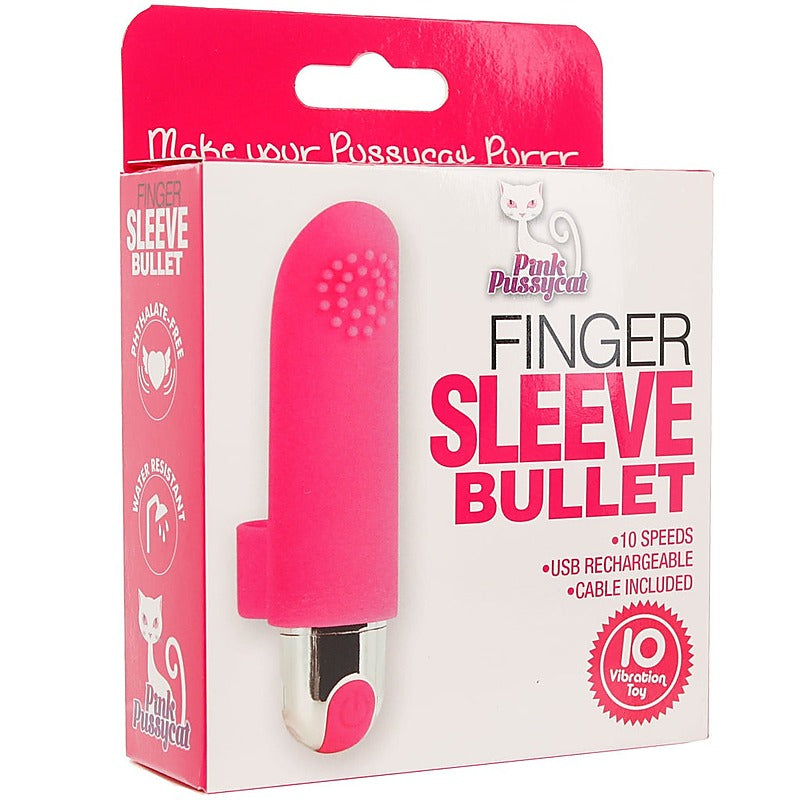 Pink Pussycat Finger Sleeve Bullet Vibrator by Cousins Group - Bullet Vibrators