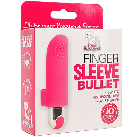 Pink Pussycat Finger Sleeve Bullet Vibrator by Cousins Group - Bullet Vibrators