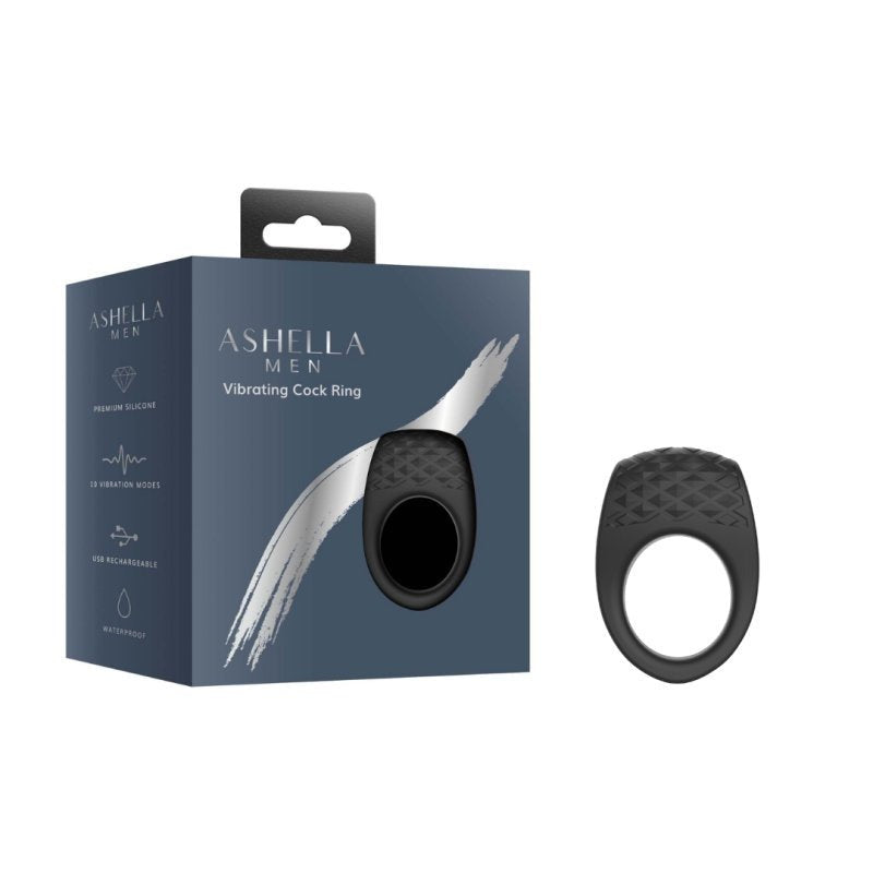Men 10 Mode Vibrating Cock Ring by Ashella - Vibrating Cock Rings