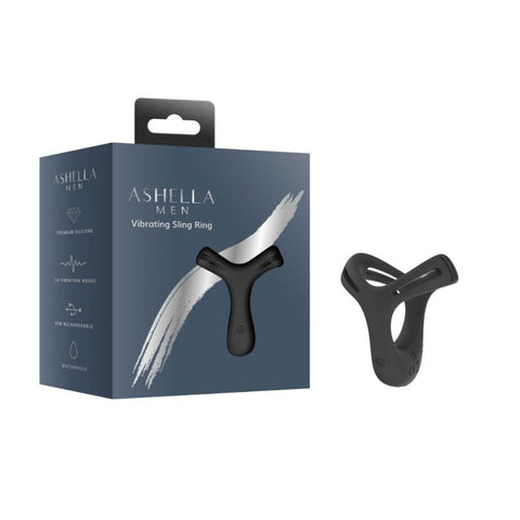 Men 10 Mode Vibrating Sling Ring by Ashella - Vibrating Cock Rings