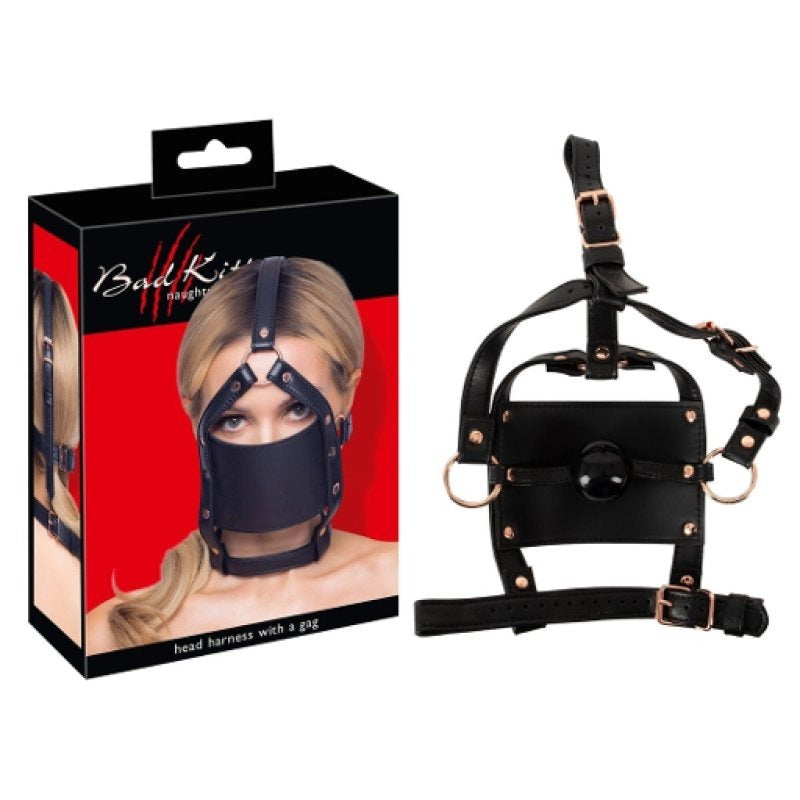 Bad Kitty Head Harness with Silicone Ball Gag by Orion - Bondage Gags and Bits