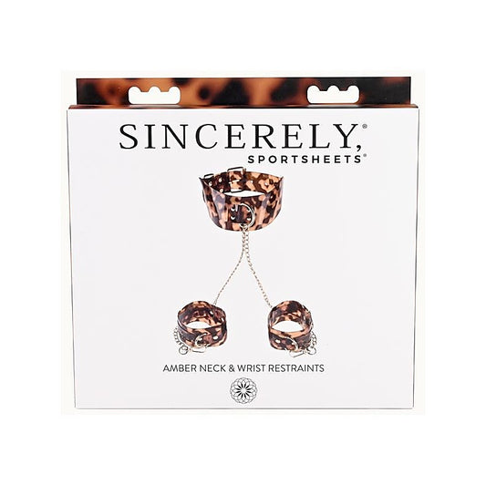 Amber Neck and Wrist Restraint by Sportsheets - Cuffs and Restraints