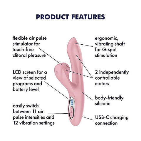 Pro+ G-Spot Air Pulse Rabbit Vibrator by Satisfyer
