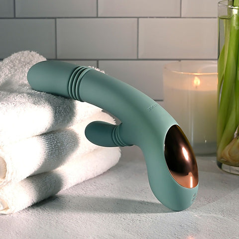 Rub Me Tender Thrusting Rabbit Vibrator by Evolved