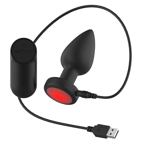Vibrating Butt Plug with LED Base M by Passion Play