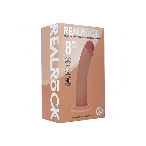 REALROCK 8in Dual Density Vibrating Dildo by Shots Toys