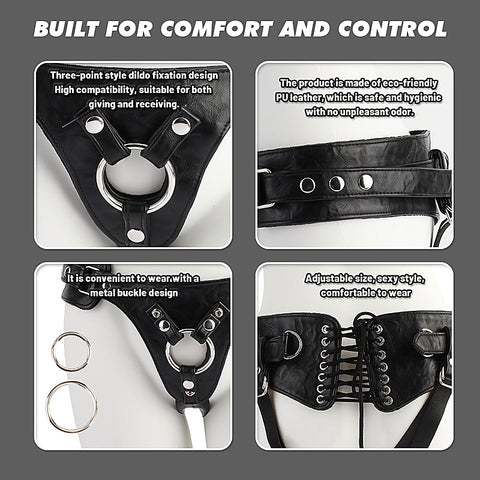 Royal Harness with 3 Metal Rings by Chisa - Strap On Sextoys