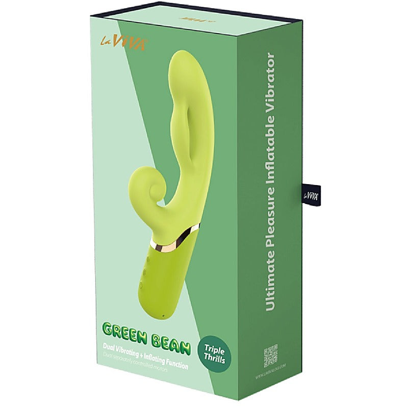 Green Bean Vibrating & Inflating Stimulator by La Viva - Rabbit Vibrators