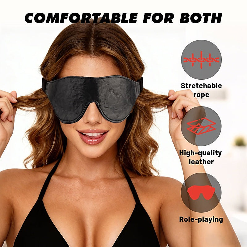 Go Black Faux Leather Blindfold by Chisa - Masks And Blindfolds