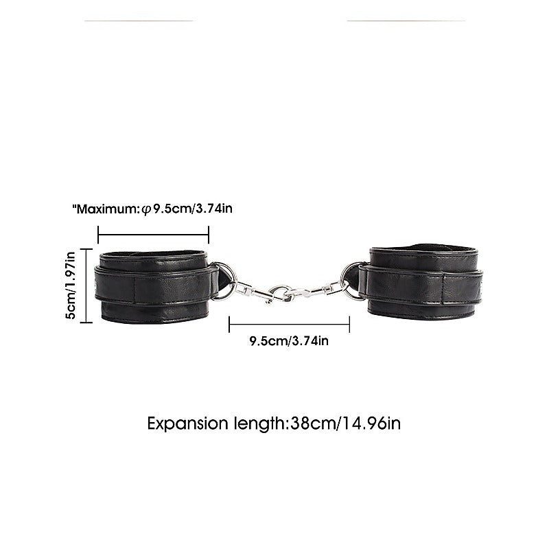 Adjustable Faux Leather Wrist Cuffs by Chisa - Cuffs And Restraints