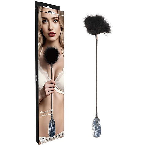 Snakeskin Tickle Feather Bondage Crop by Chisa - Whips And Crops