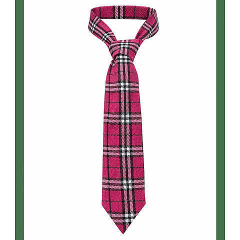 Tartan Print School Tie Costume Accessory by Love In Leather - Fancy Dress Ups