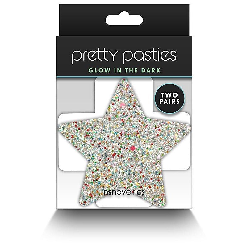 Pretty Pasties Star and Cross Glow by NS Novelties - Breast and Nipple Toys