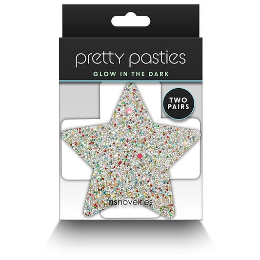 Pretty Pasties Star and Cross Glow by NS Novelties - Breast and Nipple Toys