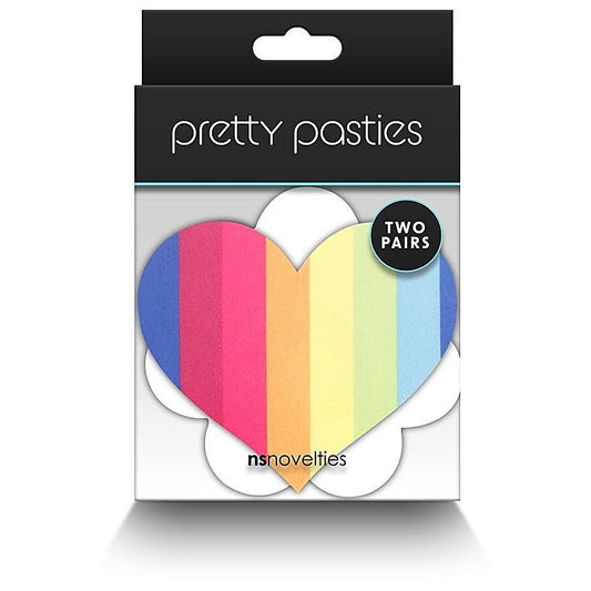 Pretty Pasties Pride Heart and Flower 2 Pair Nipple Toy - Breast and Nipple Toys