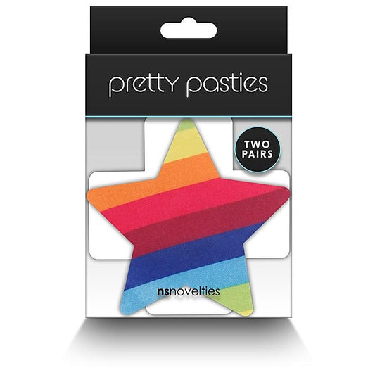 Pretty Pasties Pride Cross and Star 2 Pair Nipple Toy - Breast and Nipple Toys