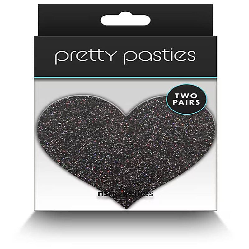 Pretty Glitter Hearts Shape Nipple Pasties by NS Novelties - Breast and Nipple Toys