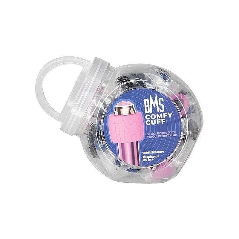 BMS Factory Swan Bullet Comfy Cuff Donut Ring 24 Piece Bowl Bullet Vibrator - Cock Rings