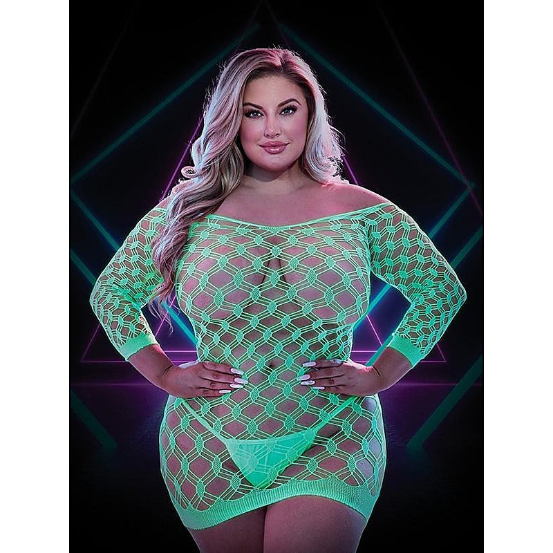 Lapdance Glow In The Dark Mini Dress by Xgen Products - Teddies and Bodysuits