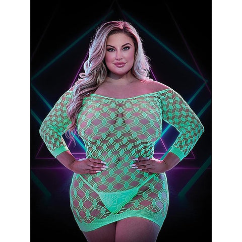 Lapdance Glow In The Dark Mini Dress by Xgen Products - Teddies and Bodysuits