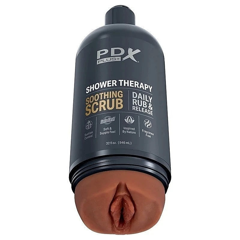 PDX Plus Shower Therapy Soothing Scrub Mens Masturbator - Masturbators and Strokers