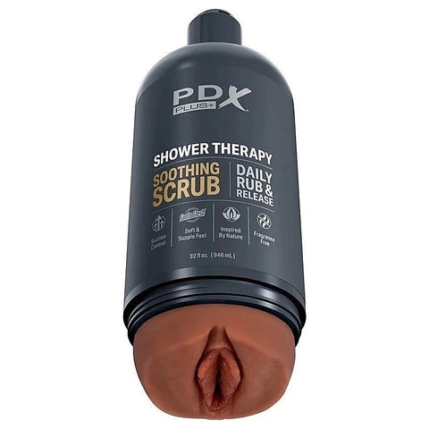 PDX Plus Shower Therapy Soothing Scrub Mens Masturbator - Masturbators and Strokers