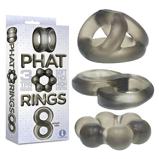 The 9's Phat Cock Rings Smoke 2 Silicone by Icon Brands - Cock Ring Sets
