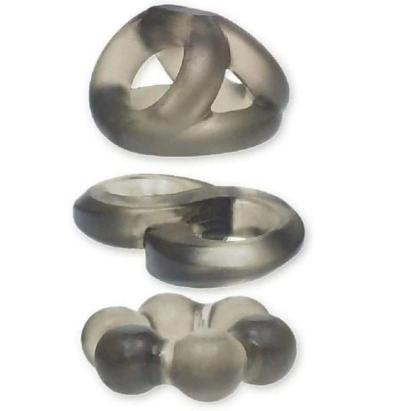 The 9's Phat Rings Smoke 2 Silicone by Icon Brands - Cock Ring Sets