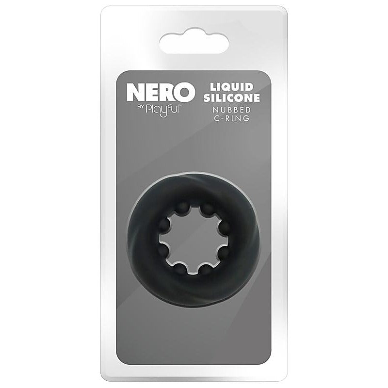 Nero Liquid Silicone Nubbed Cock Ring by Evolved - Silicone Cock Rings