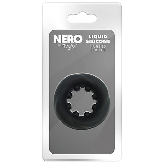 Nero Liquid Silicone Nubbed Cock Ring by Evolved - Silicone Cock Rings