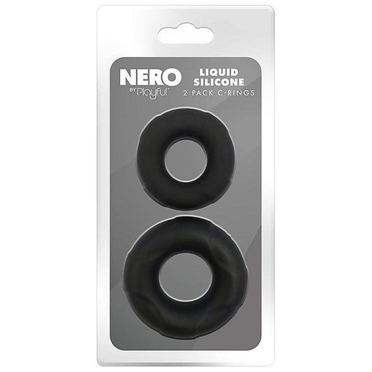 Playful Nero Liquid Silicone 2 Pack Cock Rings by Evolved - Silicone Cock Rings