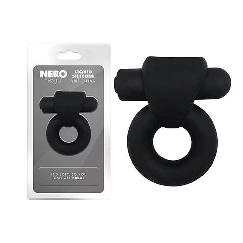 Nero Liquid Silicone Vibe Dual Cock Ring by Evolved - Silicone Cock Rings