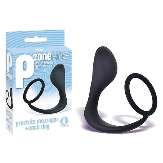 The 9's P-Zone Prostate Massager and Cock Ring Set - Silicone Cock Rings
