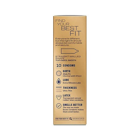 Invisible Wide Fit Condoms 10 Pack by Durex - Condoms