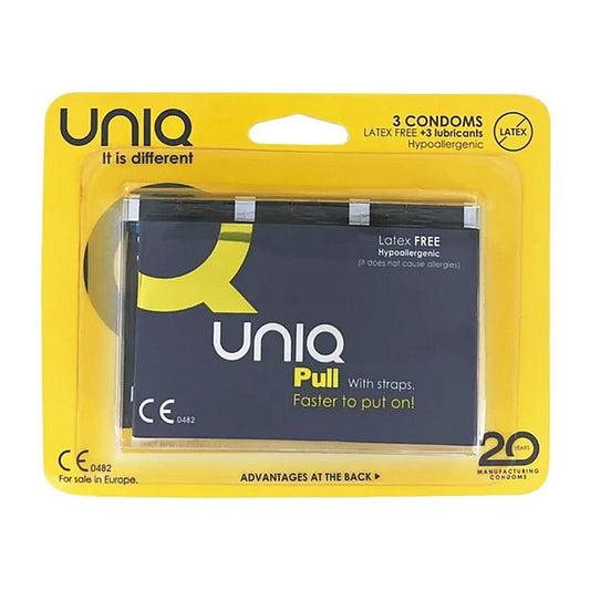 Uniq Pull Non Latex Condoms 3 Pack by Glyde Healthcare - Condoms