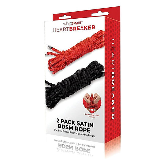WhipSmart Heartbreaker Satin BDSM Rope & Ropes Set of 2 - Cuffs And Restraints