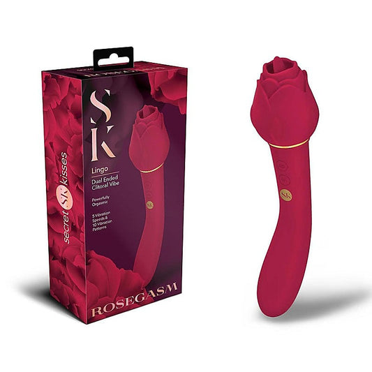 Secret Kisses ROSEGASM LINGO Dual Vibrator - Clit Ticklers and Pulsators