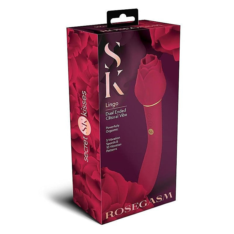 Secret Kisses ROSEGASM LINGO Dual Vibrator by Xgen Products - Clit Ticklers and Pulsators